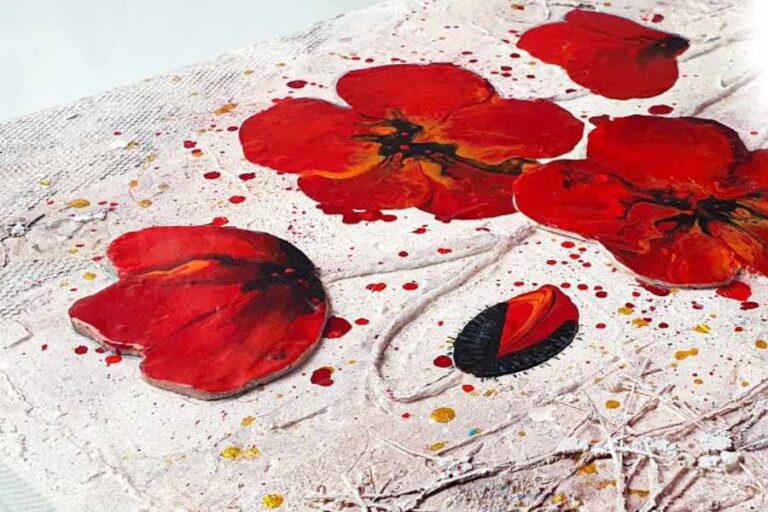 Acrylic Pouring! Creating a Beautiful Poppy Piece – Urbaki Art