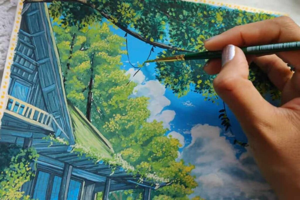 Exploring Nature S Beauty Gouache Landscape Painting Tutorial Urbaki Art