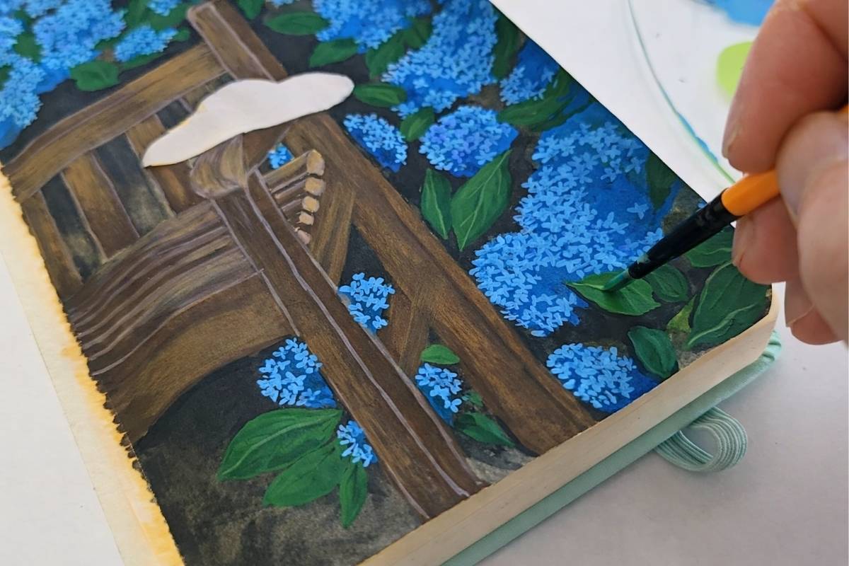 How Hydrangea Blooms Come Together in Gouache