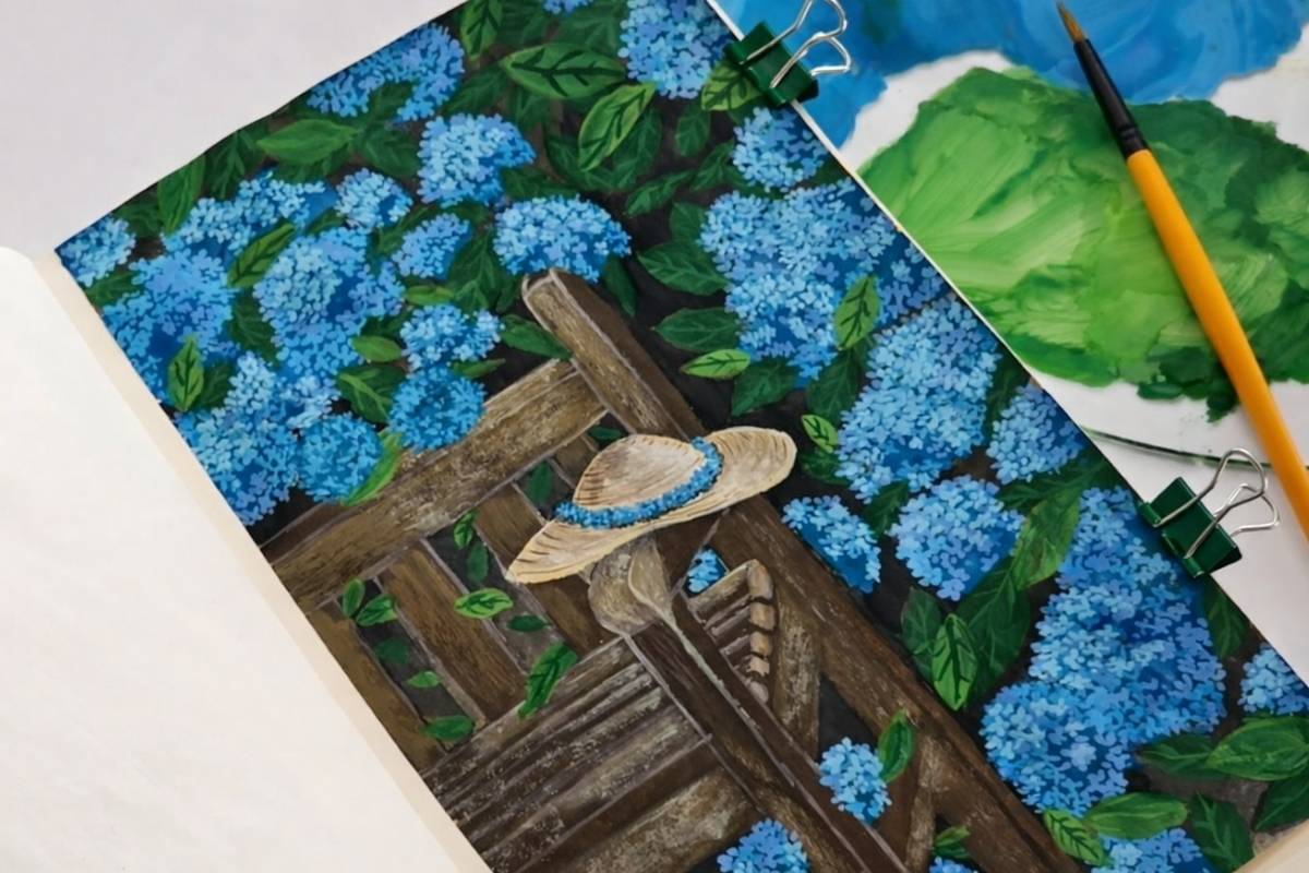 Step-by-Step Guide to Gouache Hydrangea Painting