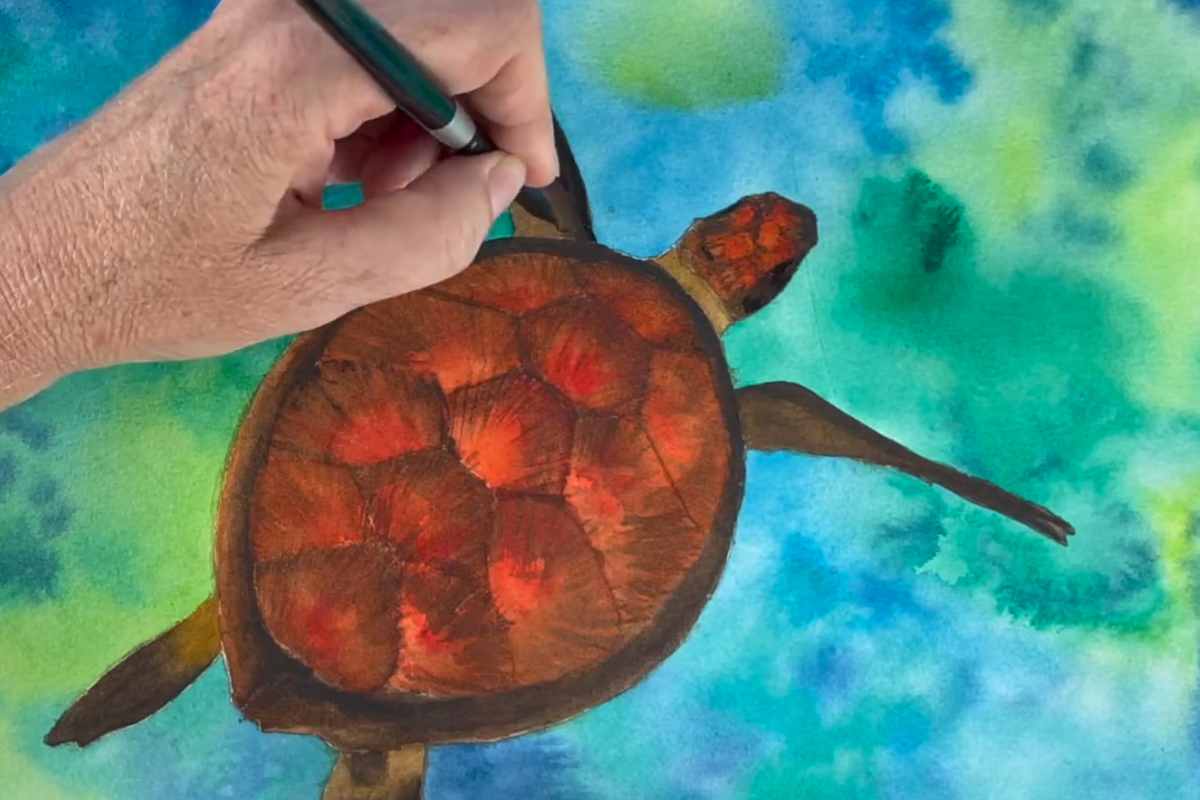 How to Make a Watercolor Sea Turtle Look Dimensional (Without Overworking It)