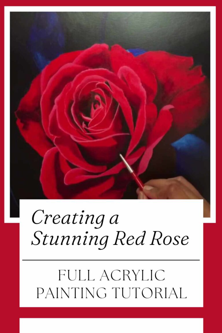 Painted Red Roses Creating a Stunning Red Rose: Full Acrylic Painting Tutorial