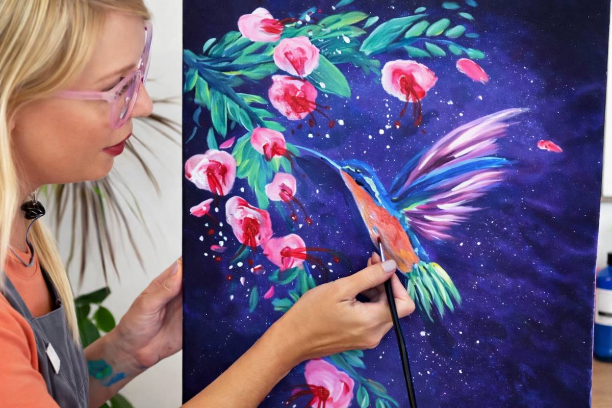 Acrylic Painting Made Simple: Hummingbird Splash Tutorial