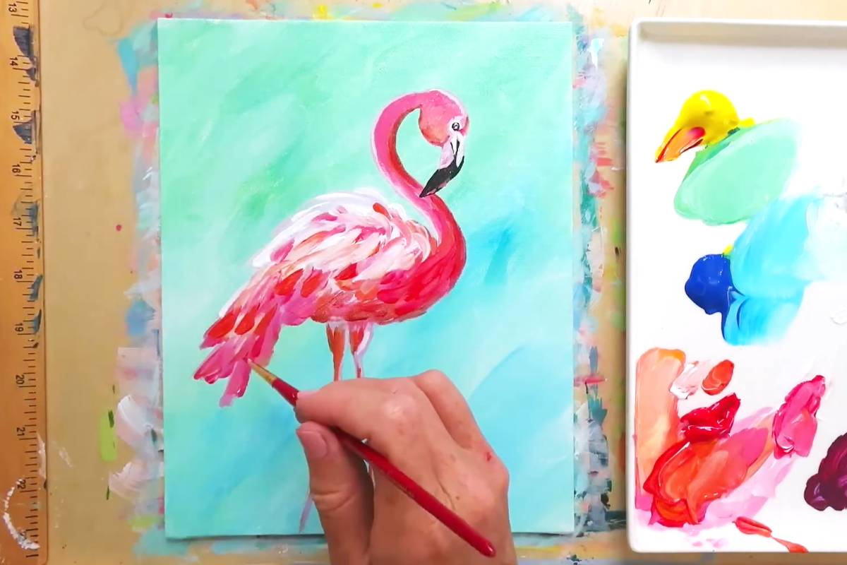 Paint a Cheerful Flamingo: Easy Acrylic Tutorial for Beginners