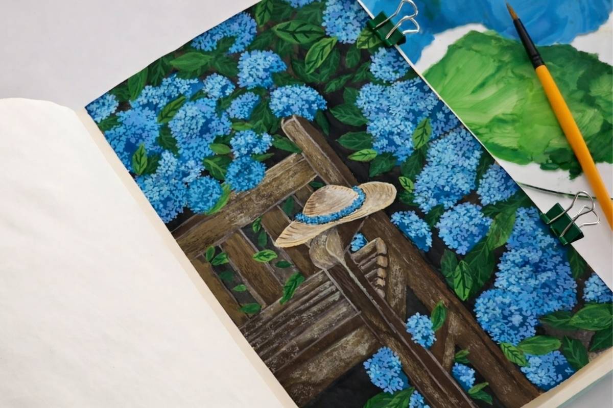 Step-by-Step Guide to Gouache Hydrangea Painting