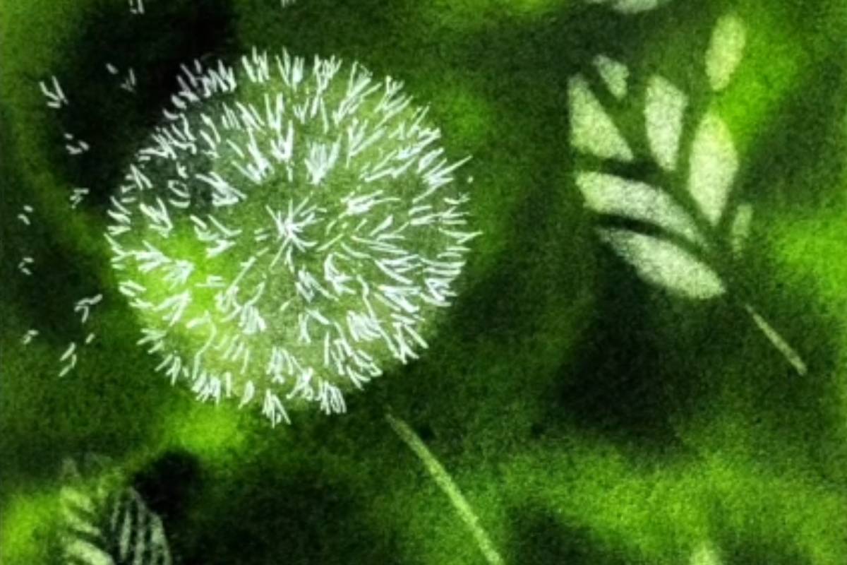 Painting Dandelions with Stencils in Watercolor