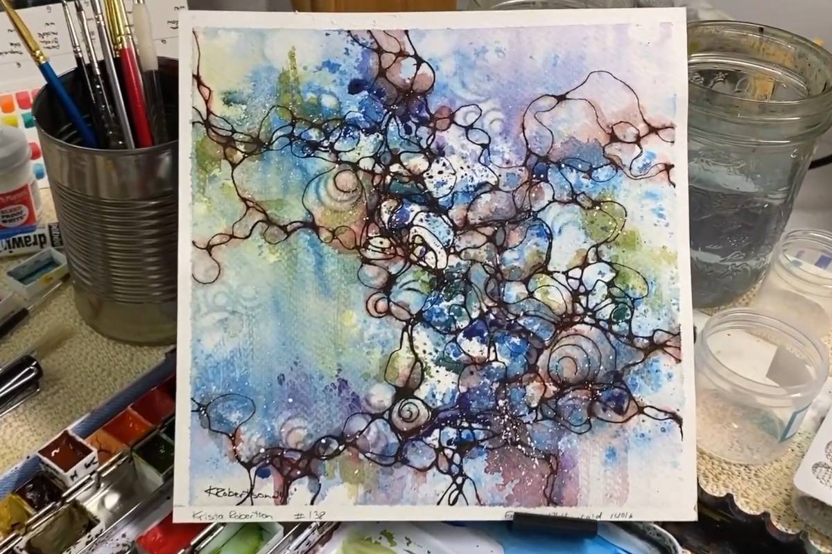 Reverse Stenciling in Watercolor for Artistic Backgrounds