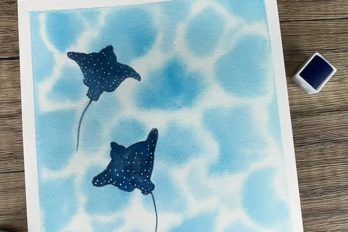 Effortless Watercolor Stingrays: Capture Ocean Beauty