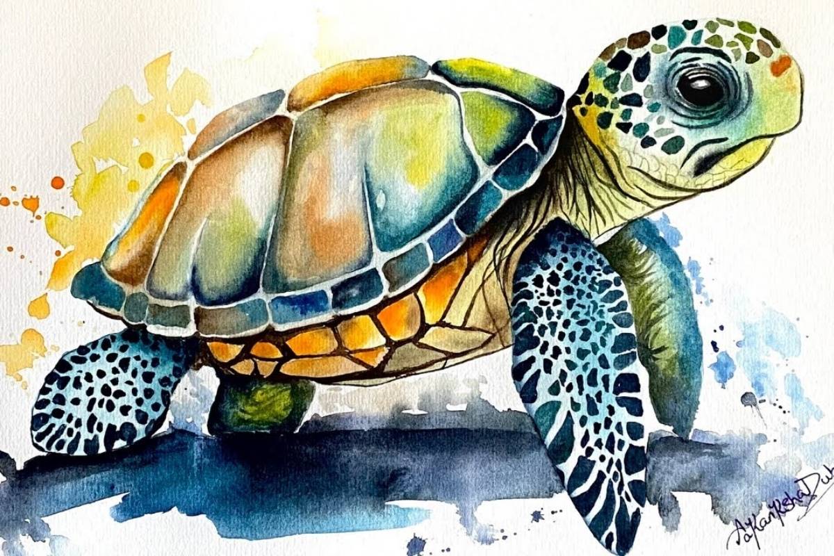 Paint a Beautiful Sea Turtle in Watercolor (Step-by-Step)